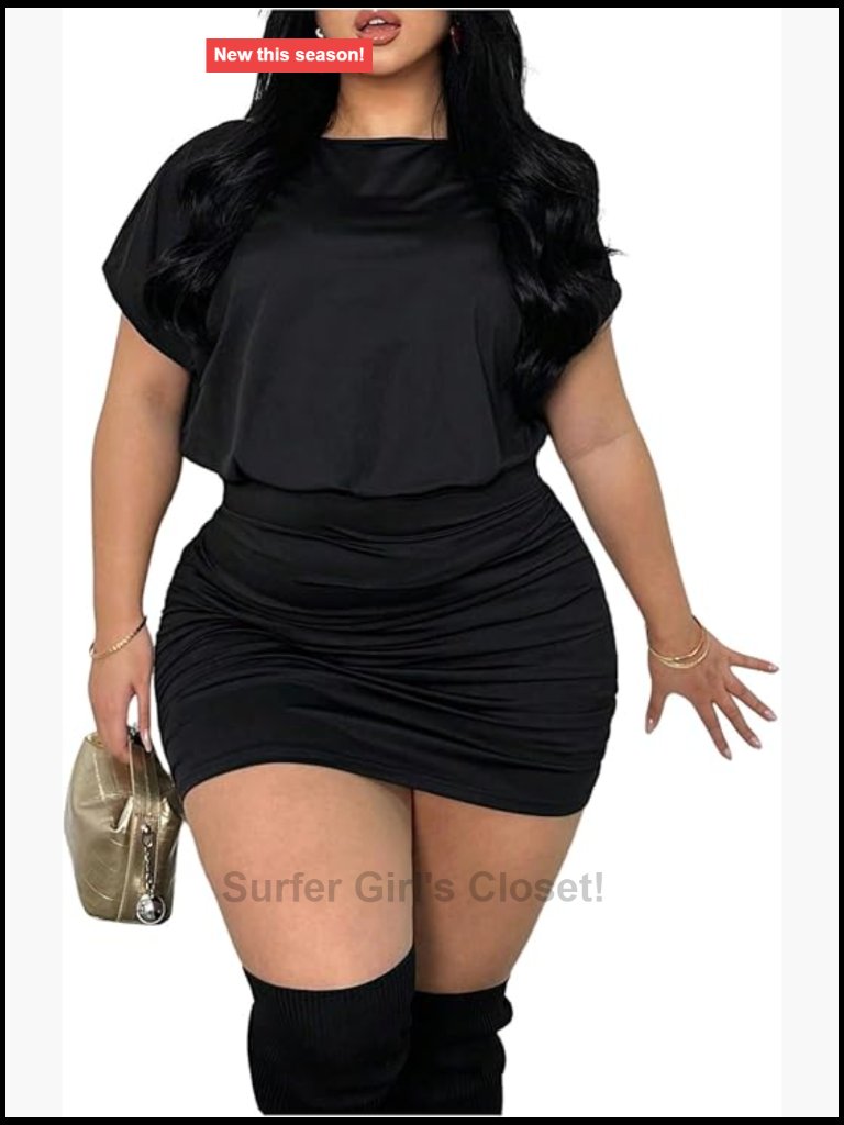 Plus Size Ruched Mini Dress Short Sleeve Boat Neck Bodycon Summer Going Out